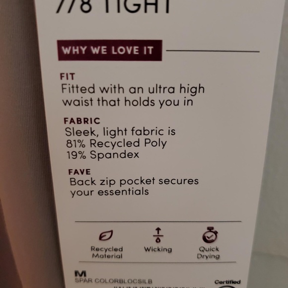 Athleta spar colorblock 7/8 tight - NWT - Picture 4 of 6